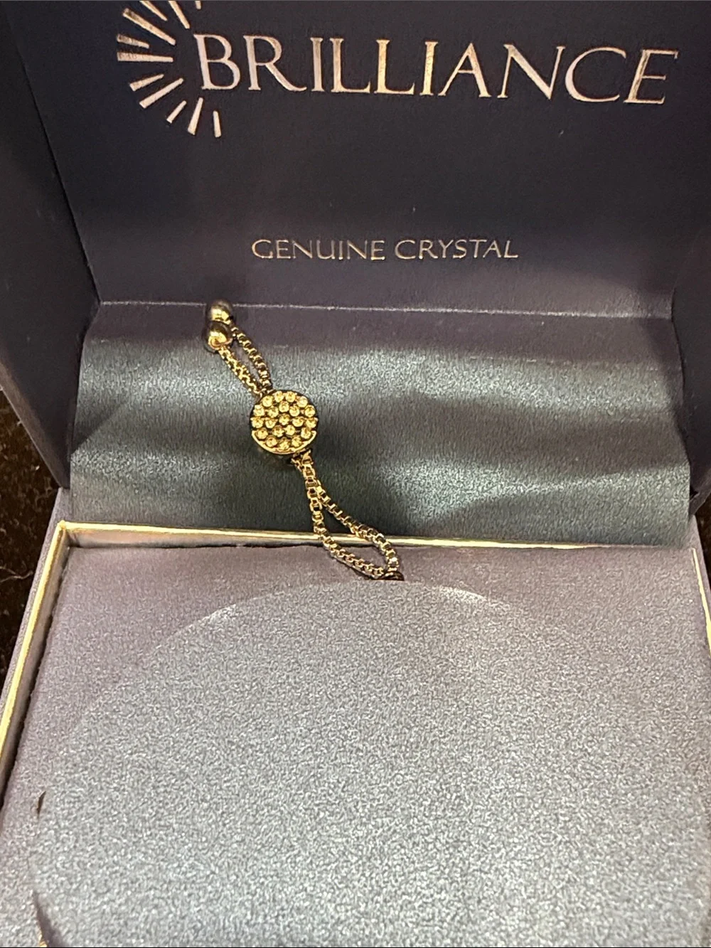 Multicolor Crystal Bar Silvertone Adjustable Bracelet, NIB